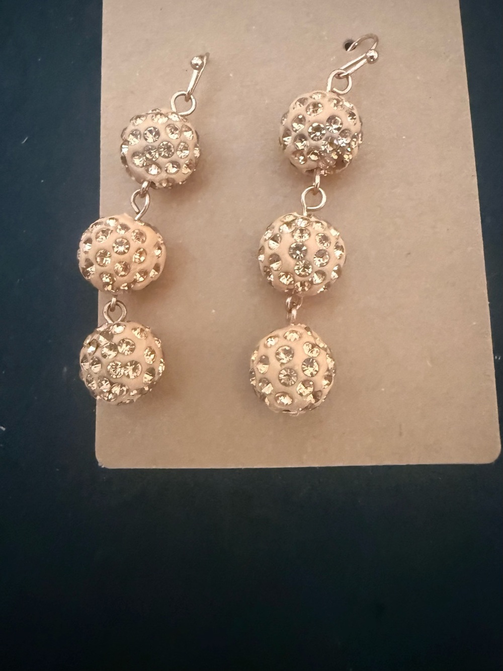 Rose Gold-Tone Crystal Drop Earrings - Women's Fashion Jewelry